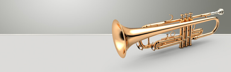 Obraz na płótnie Canvas Golden Trumpet Banner