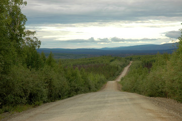 Scenic View of Lush Wilderness for Miles Along the Dalton Highway Through Alaska