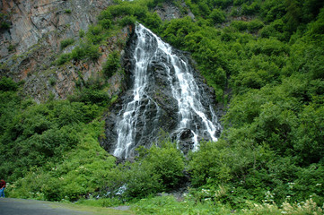 Mountain Waterfall Along the Richardson Highway  Near Valdez Alaska