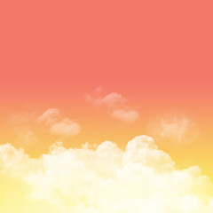 Obraz na płótnie Canvas Peach echo and buttercup tone sky with cloudy