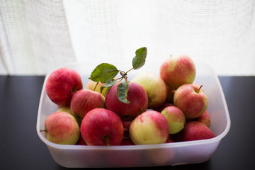apples on a dark table red fruits