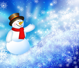 Christmas snowman background