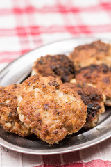 Homemade minced meat meatballs on the plate