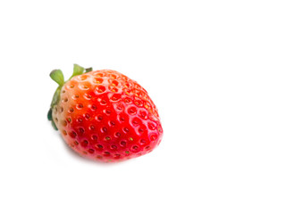 isolated strawberry on whitebackground, selective focus