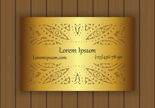 Business or visiting card template with a cut out pattern. May be used for laser cutting from paper, metal, wood.