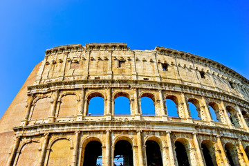 Fototapeta premium View of Colosseum in a sunny day in Rome, Italy