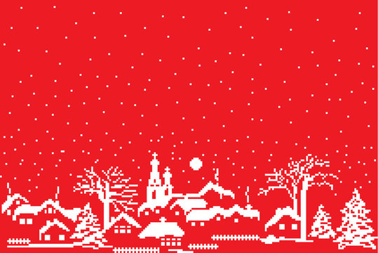 New Year's Christmas pattern pixel