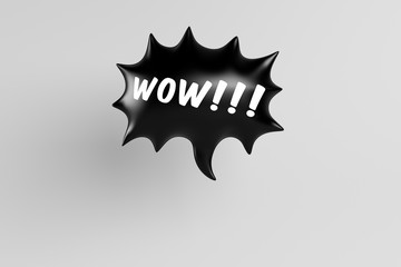 3D illustration of black speech bubble