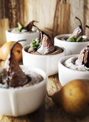 Chocolate and pear cupcakes