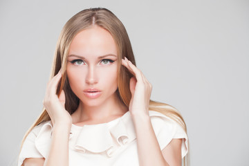 Fototapeta premium Beautiful hair, portrait of an young girl