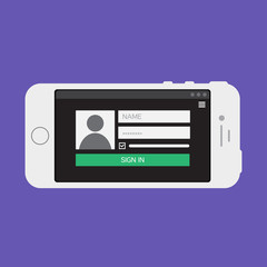 Fototapeta premium Web Template of Smartphone Login Form