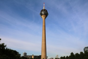 Naklejka premium Landmark of Düsseldorf the Rhine Tower, Germany