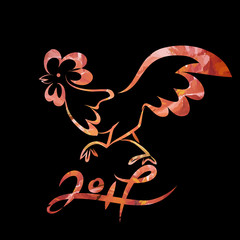 Rooster chinese new year design graphic