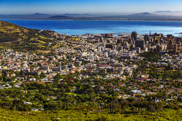Fototapeta na wymiar Republic of South Africa. Cape Town (Kaapstad). Panoramic view of the city and Table Bay