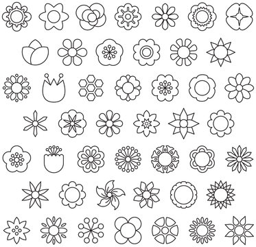 FLOWERS outline icons