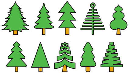CHRISTMAS TREE filled line icons