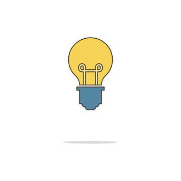 Bulb color thin line icon.Vector illustration