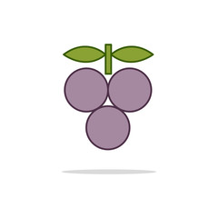 Grape color thin line icon.Vector illustration