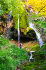 Fototapeta premium River waterfall.Colored photo