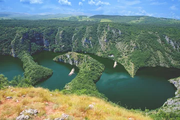 Cercles muraux Canyon Canyon Uvac,Serbie Belle nature,Parc National.Photo couleur