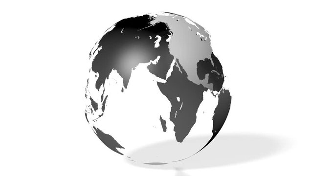 3D animation/ 3D rendering - Earth with all continents (Europe, Asia, Africa, South America, North America, Australia). 