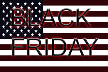 Black Friday on Usa flag background