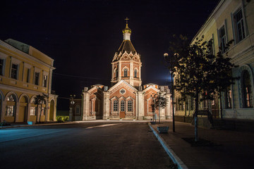 Fototapeta na wymiar Night Kasimov, Ryazan region. Ascension church 