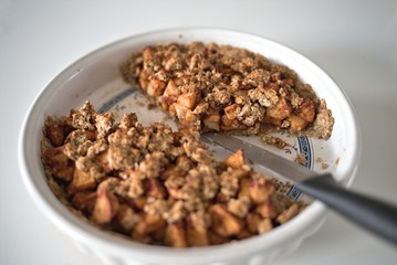 Homemade Apple Pie Dessert. Organic gluten free raw pudding from