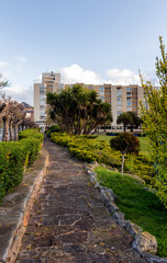 Fototapeta premium Camino a los edificios