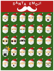 Santa claus emoji icons , vector, illustration