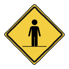 walker road sign icon. Street information warning and guide theme. Isolated design. Vector illustration