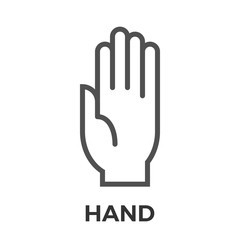Hand thin line vector icon