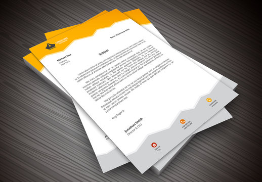 Abstract Mountain Header Element Letterhead Layout 1