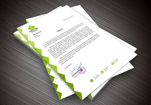 Triangle Pattern Sidebar Element Letterhead Layout