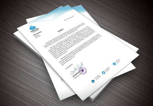 Pixel Halftone Element Letterhead Layout
