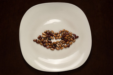 plate with beans in the shape of lips