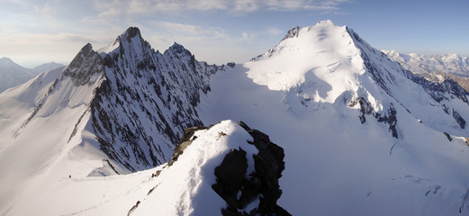 a view of the Lenzspitze and Dom in the Swiss Alps