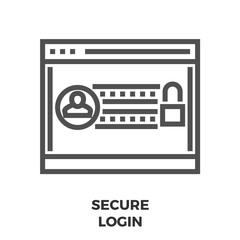 Secure Login Line Icon