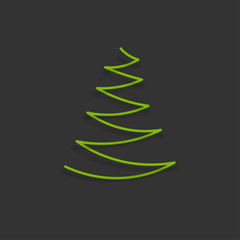 Christmas green tree. sign, symbol, emblem. vector illustration.