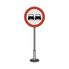 Red and white road sign icon. Street information warning and guide theme. Isolated design. Vector illustration