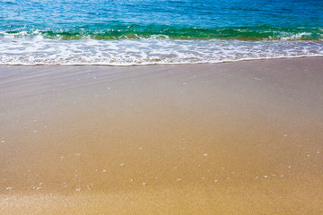 Blue Ocean Wave On Sandy Beach. Sand beach and tropical sea