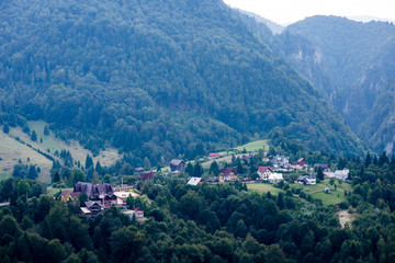 small city view from above in romania