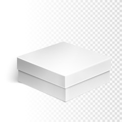 Blank box over white background