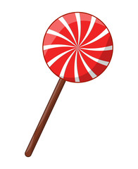 swirl striped lollipop peppermint vector symbol icon design.