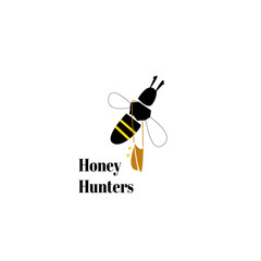 Bee logo. Bee design with a bag full of honey. A tamplate for your company. Vector illustration.