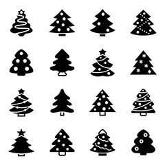 Vector Christmas trees icon set