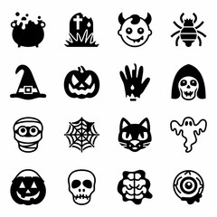 Vector Halloween icon set