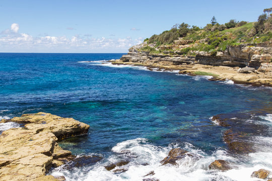 Sea Cliffs near Bondi Beach in Sydney, Australia