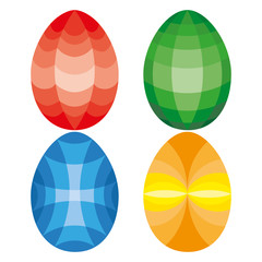Easter eggs icons flat style.