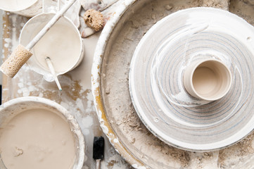 Pottery wheel and creative tools